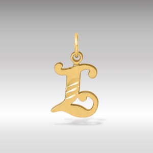 Colgante elegante con la letra "L" en oro de 14 quilates: joyería fina, colgante con inicial personalizado, collar con colgante con la inicial "L"