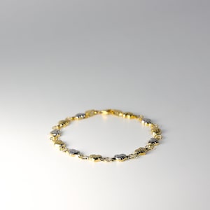 14K Gold Stampato Herz Armband - Italienisches XO Link Design