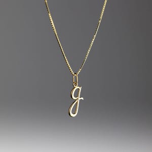 Collar con dije inicial de letra G minúscula en oro de 14 quilates - Colgante de oro personalizado para collares y pulseras - Regalo de joyería para mujeres