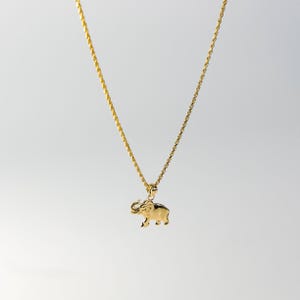 14K Solid Gold Elephant Pendant – Shiny Real Gold Elephant Necklace, Luxury Fine Jewelry for Animal Lovers