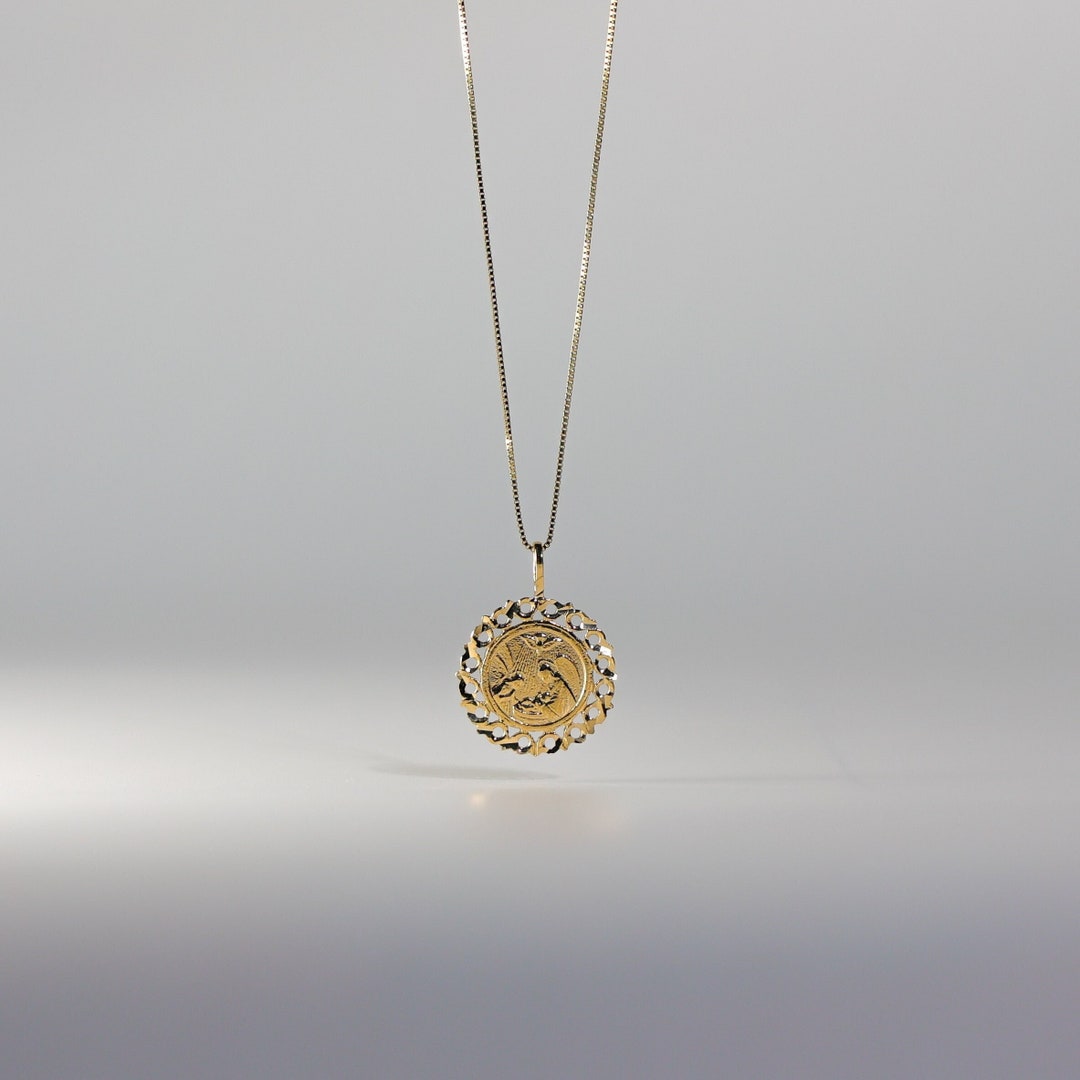 14k Gold Baptism Pendant Charm Real Gold Religious Baptism Necklace