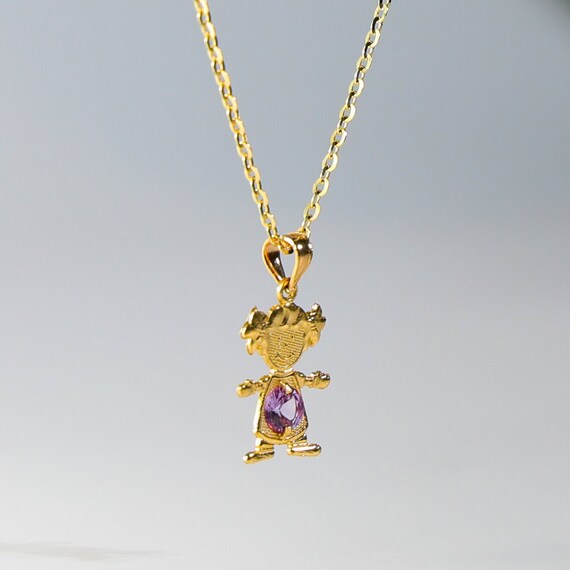14k Gold June Birthstone Charm for Girls Gold Girl June Birthstone Necklace Etsy Canada