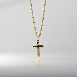 14k Gold Classic Minimalistic Cross Pendant Charm-Real Gold Classic Shiny Cross Necklace Charm