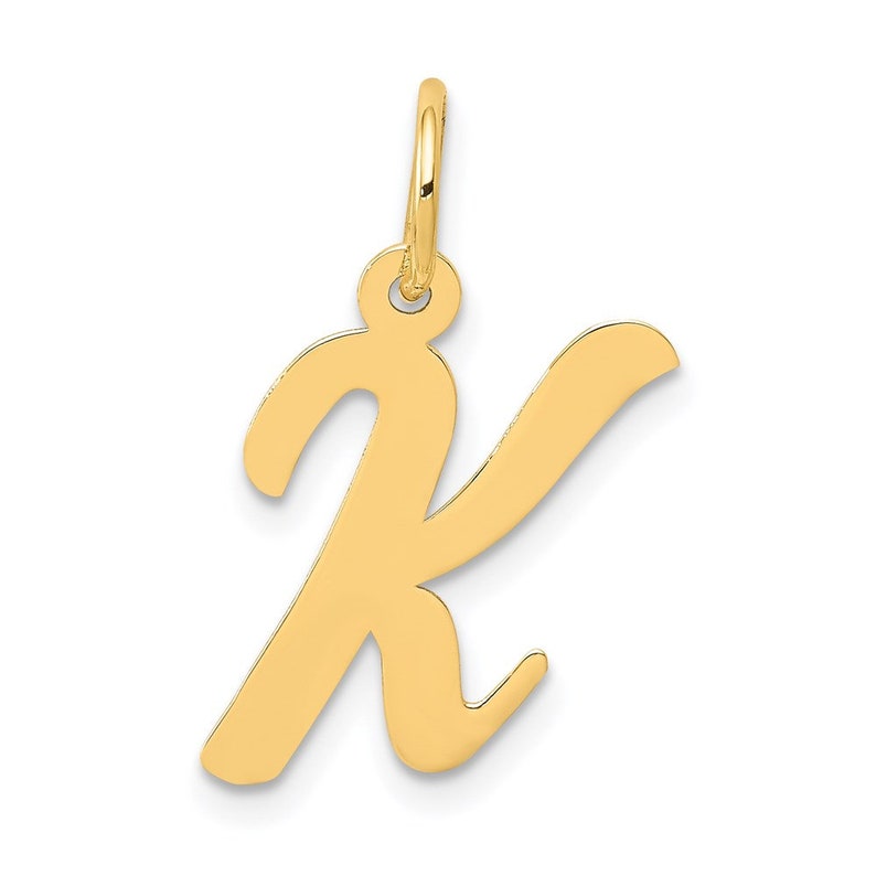 14K Gold Script Letter k Initial Pendant Dainty Personalized Pendant ...