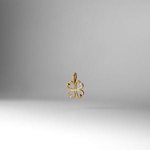14k Gold Herz Klee Anhänger Charm - Gold Klee Herz Halskette Charm
