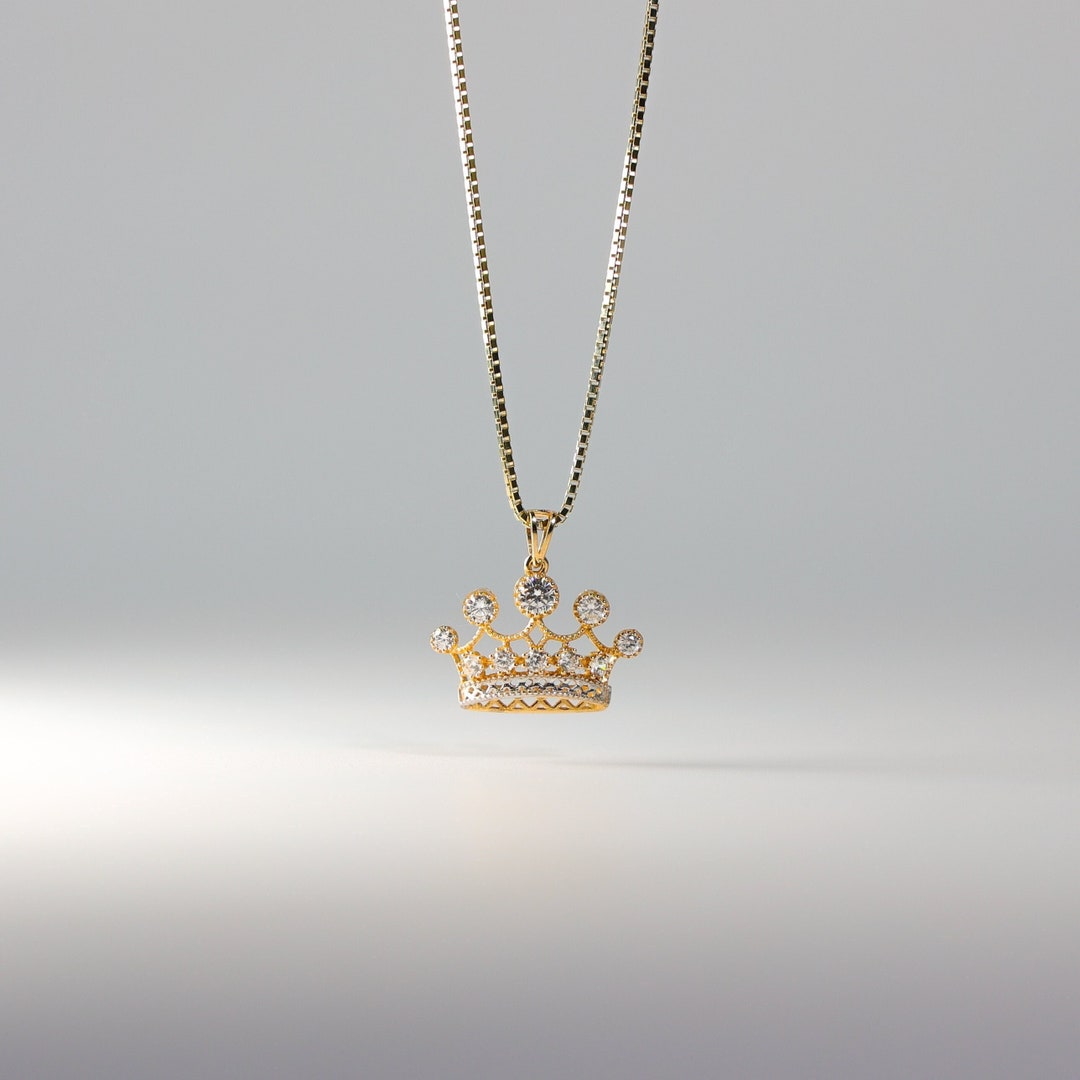 14k Gold Crown Pendant Charm Real Gold Crown Necklace Charm With Cubic Zirconia Stones - Etsy 14k Gold Crown Pendant Charm Real Gold Crown Necklace Charm With Cubic Zirconia Stones - Etsy
