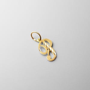 Dije colgante cursivo con la inicial "P" en oro de 14 quilates - Dije de collar con la inicial "P" en oro