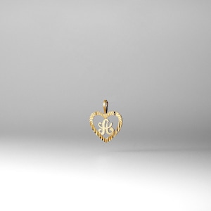14k Gold &quot;A&quot; Initial Pendant Charm- Real 14k Gold Heart A Initial Charm Necklace