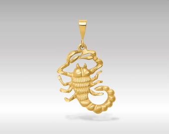 Colgante de escorpión con corte de diamante en oro de 14 quilates: amuleto del zodiaco astrológico
