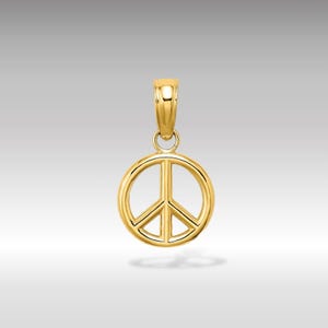 14K Gold 3D Frieden Symbol Anhänger - Harmonie Halskette Charm