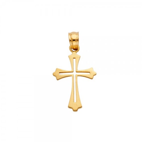 14K Yellow Gold Cross Pendant Small Religious Charm 1 Gram - Etsy