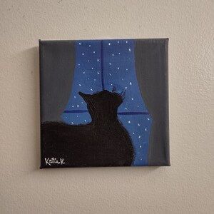 Fensterkatze Silhouette Leinwandgemälde
