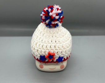 Patriotic Marshmallow Mug Hat - White