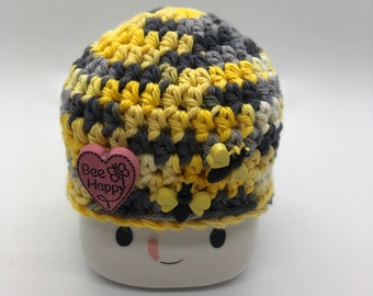 Bee Happy Marshmallow Mug Hat