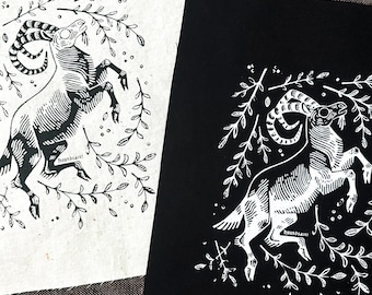 Blockprint Patch: Fortune Goat