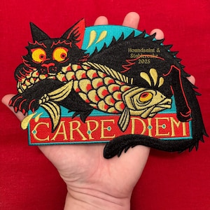 COLLAB Embroidered Patch: Carpe Diem Cat