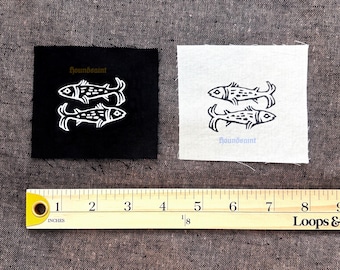 Blockprint Patch: Mini Fish Pisces