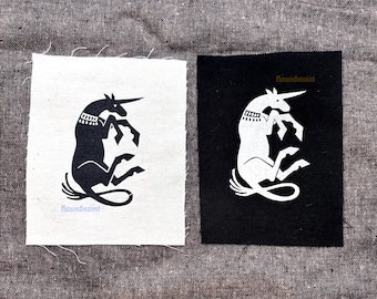 Blockprint Patch: Silhouette Unicorn