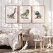 DINOSAUR WALL ART, Set of 3, Boys Room Dino Poster, Dinosaur Art Prints ...