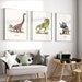 DINOSAUR WALL ART, Set of 3, Boys Room Dino Poster, Dinosaur Art Prints ...