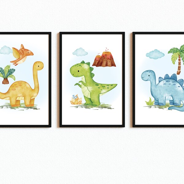 Kids Dinosaur Art - Etsy