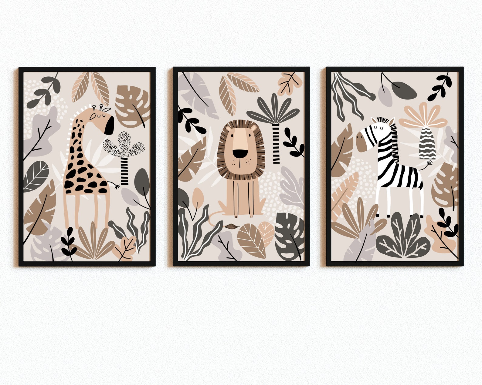 SAFARI NURSERY Wall Prints Set of 3 Boho NURSERY Prints Etsy
