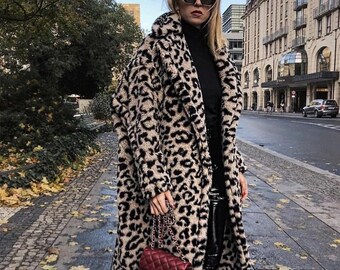 long leopard coat