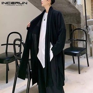 casual unisex long sleeve hooded zipper solid nazgul long coat