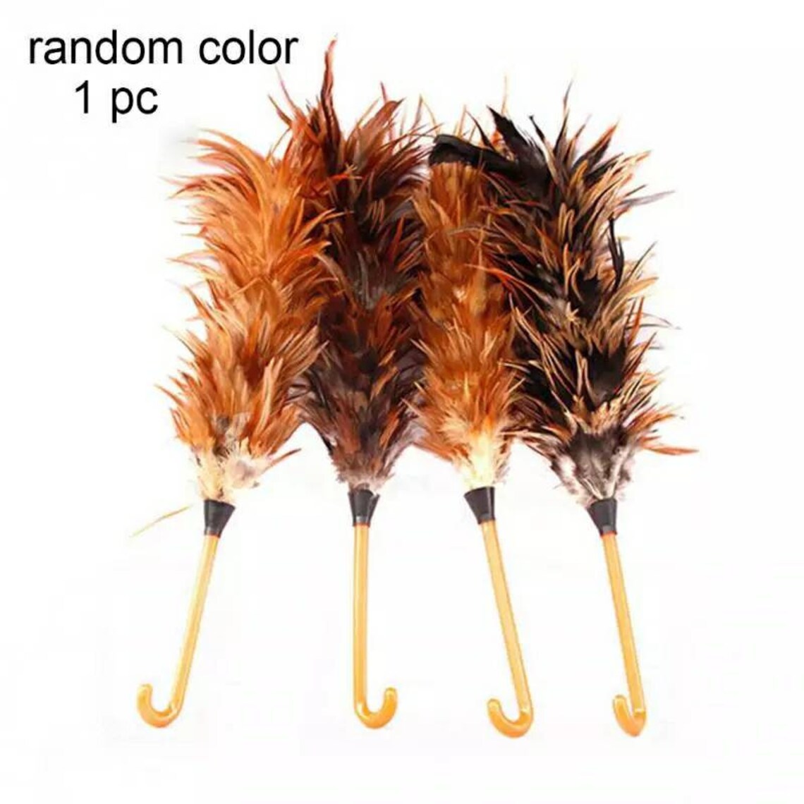 Rooster Chicken Feather Duster w/Wooden Handle 45 Cm Long Etsy