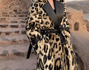 full length leopard print coat