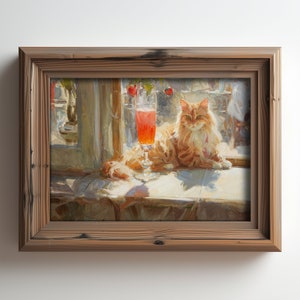 Cocktail Begleiter: Kokette Ginger Katze - Ein schicker Kunstdruck für Gastronomie & Freizeit