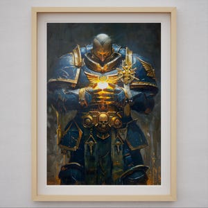 Crusader of Love - Epic Space Marine Heart Print | Valentine’s Day Gift for Gamers | Geeky Decor, Nerdy Husband Surprise, Sci-Fi Poster