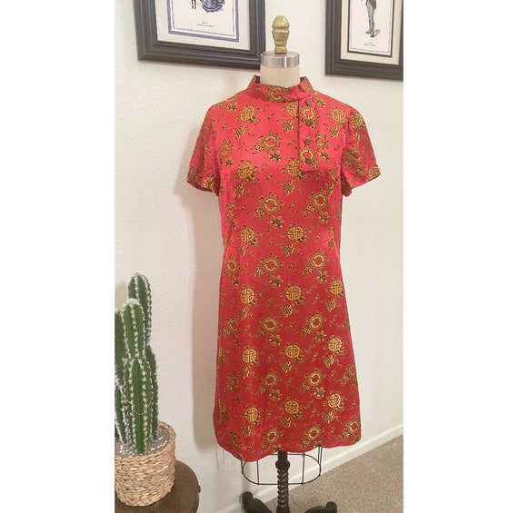 Silky Soirée | Vintage Chinese Dress | Red Satin … - image 1