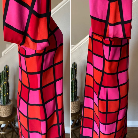 She’s Staying Alive  | 1980’s Silk Squares Dress … - image 5