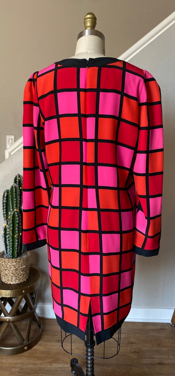 She’s Staying Alive  | 1980’s Silk Squares Dress … - image 2