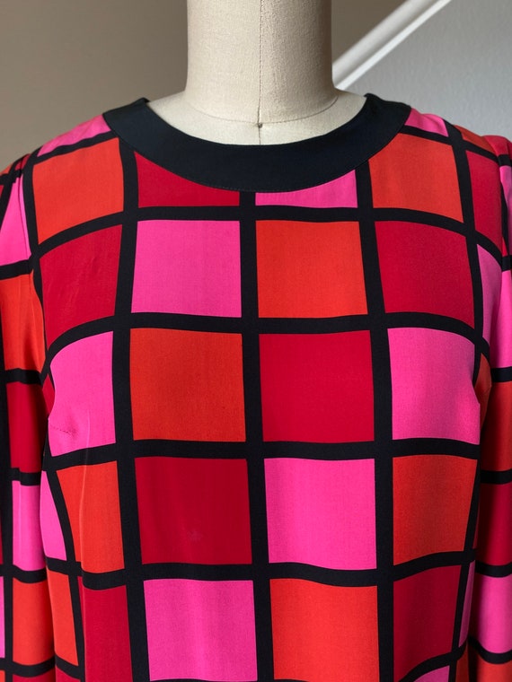 She’s Staying Alive  | 1980’s Silk Squares Dress … - image 3