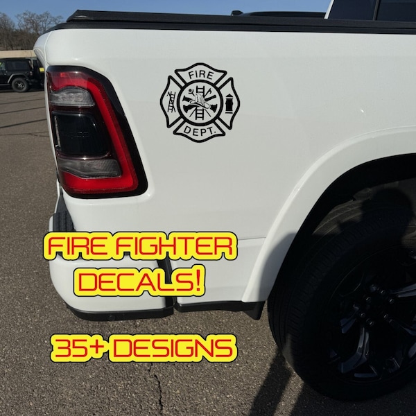 American Firefighter Department USA Firemen Volunteer Veteran Helmet Patriotic Mega List Custom vinyl decal. Multiple Colors to choose