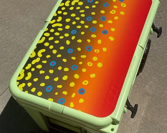 Fish Pattern Cooler Lid Decal: Custom Vinyl Sticker