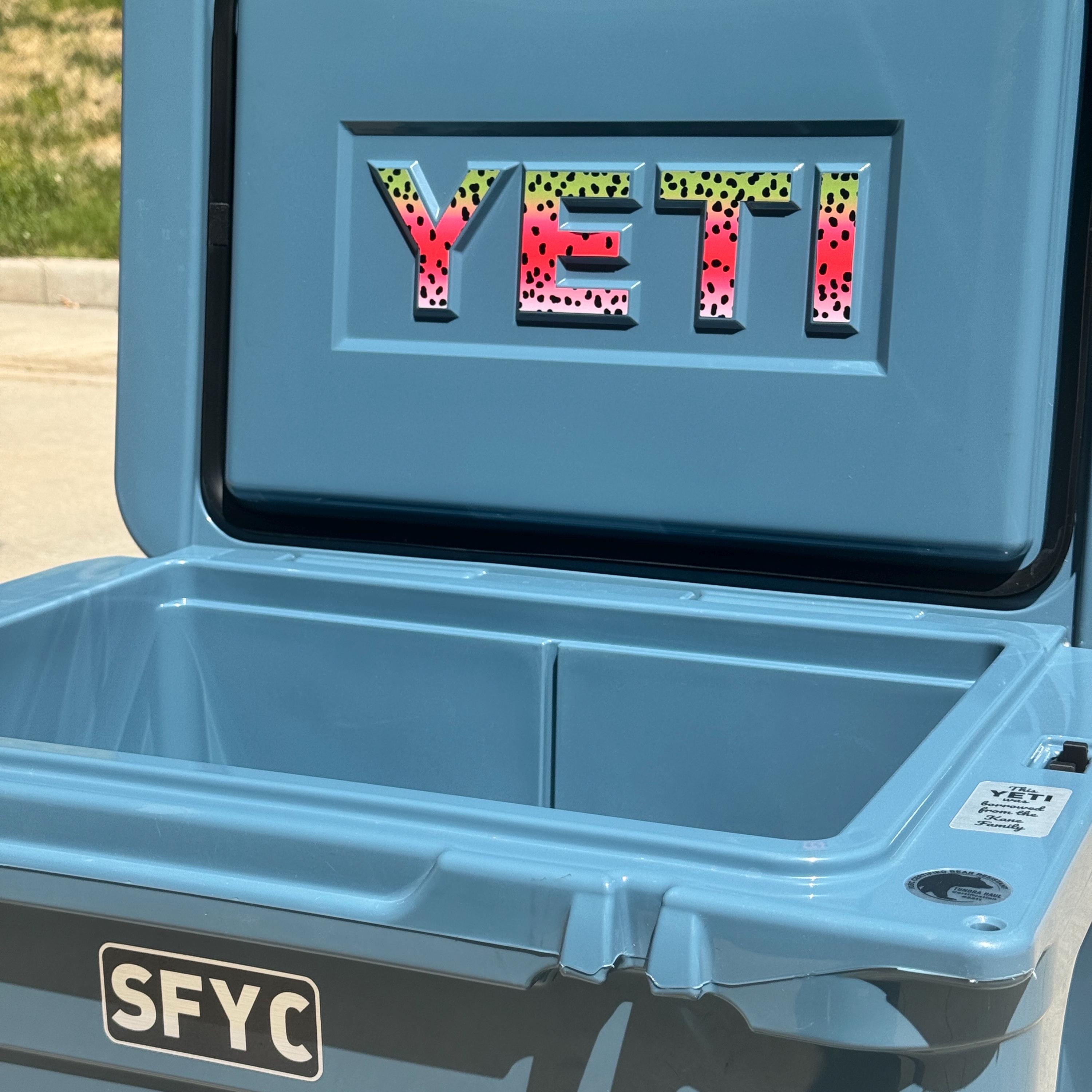Custom Fish Pattern YETI Lid Overlay: Waterproof Cooler Sticker