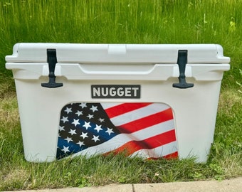 Cooler Front Insert Decal: Custom design business logo, One Piece Sticker