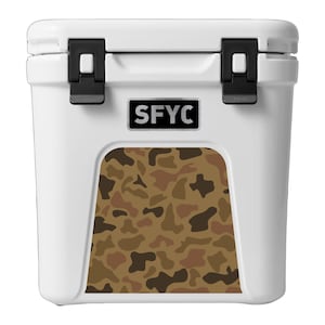 Camo YETI Cooler Sticker: camo pattern in front insert