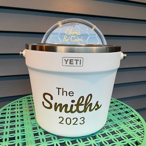 Custom Decal YETI ice bucket Make Your Own Personalized Decal - Car Window Laptop Bottle Glassware Wedding Business Text