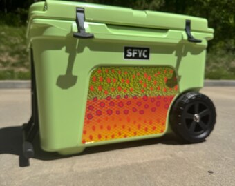 Trout Fish Cooler Sticker: Custom Name Decal