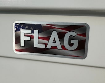 usa flag Cooler badge flag pattern waterproof vinyl Make Your Own Personalized sticker! Easy to customize. Fast shipping! brushed aluminum!