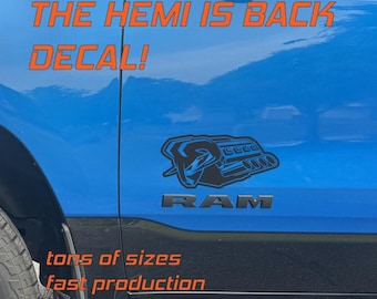 Calcomanía con el logotipo Hemi: Adhesivo de vinilo impermeable para camioneta Ram