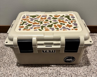 Camo YETI Go Box Lid Decal: Personalized State, Heavy Duty Waterproof Vinyl