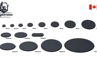 WARHAMMER BASE (Oval and Round) and Size (25mm to 170mm) 40K / AoS / Fantasy