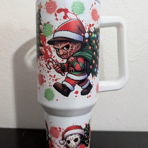 40 oz Stanley style cute serial killers Christmas tumbler Custom Customisable