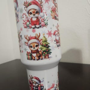 40 oz Stanley style Cute Christmas Deers Holiday Tumbler