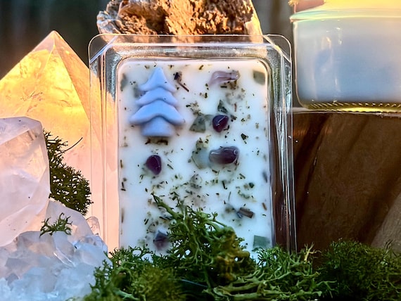 Whispering Creek Wax Melts With Crystals & Herbs | Soy Wax Melts | Eucalyptus Mint Scent | Clean Spa Home Fragrance | Release Intention